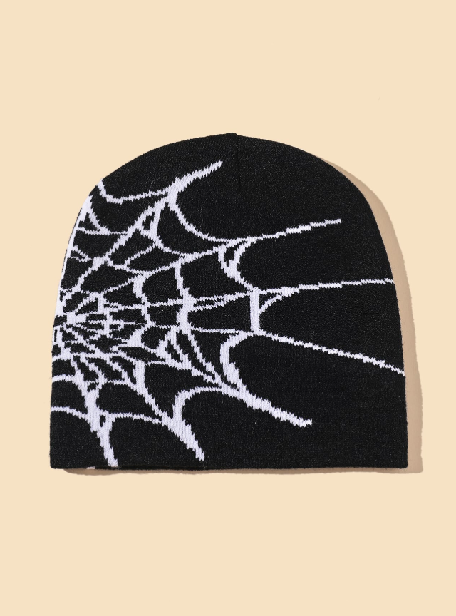 pc Men Spider Web Pattern Fashionable Beanie