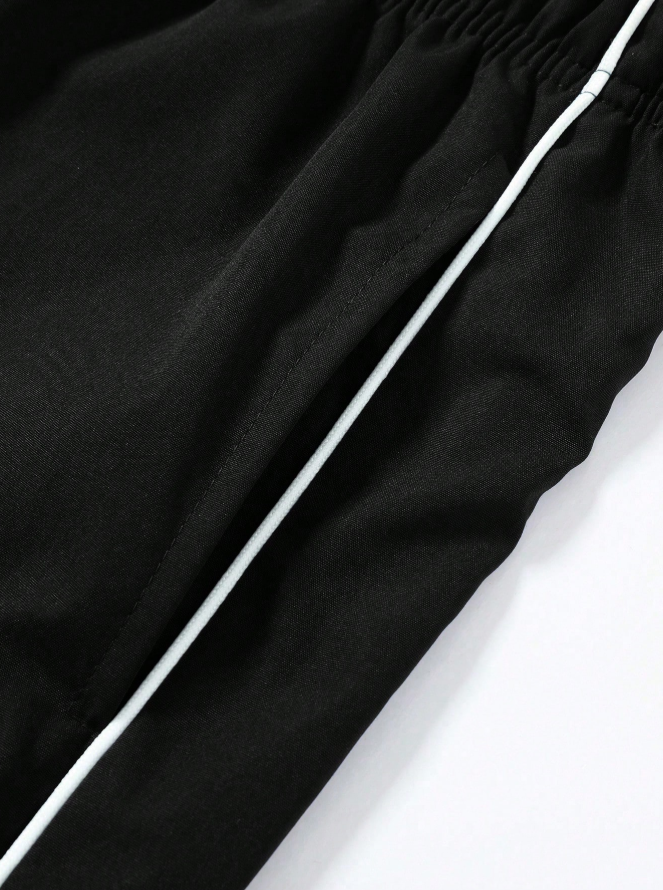 Men's Casual Striped Straight Leg Jogger Pants, Loose Fit