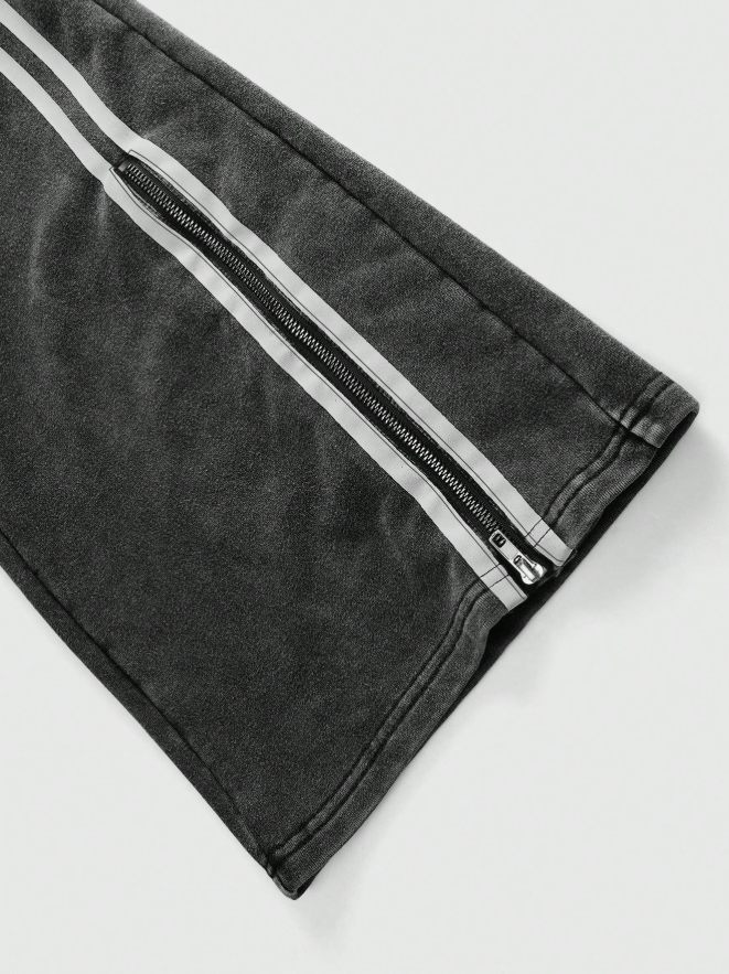 Men's Plain Color Patchwork Front Drawstring Pocket Casual Sweatpants