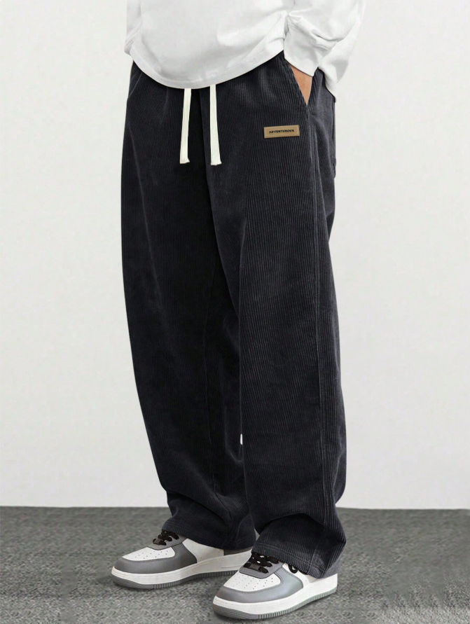 Men's Spring Autumn Casual Straight Leg Pants, Loose Fit And Versatile