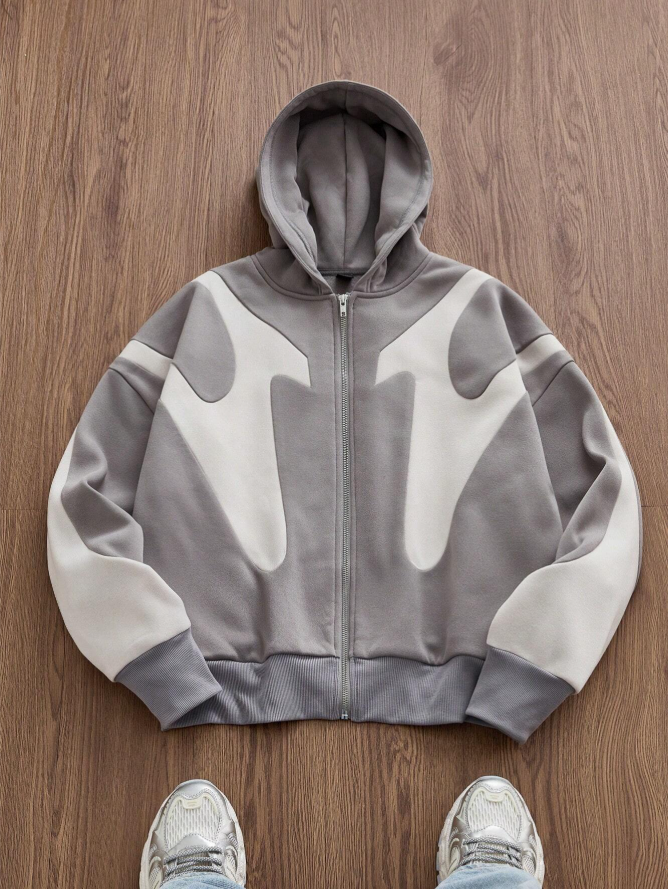 Men's Fashion Casual Knit Loose Fit Long Sleeve Hooded Sweatshirt Sweatshirt