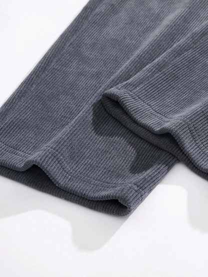 Men's Spring Autumn Casual Straight Leg Pants, Loose Fit And Versatile