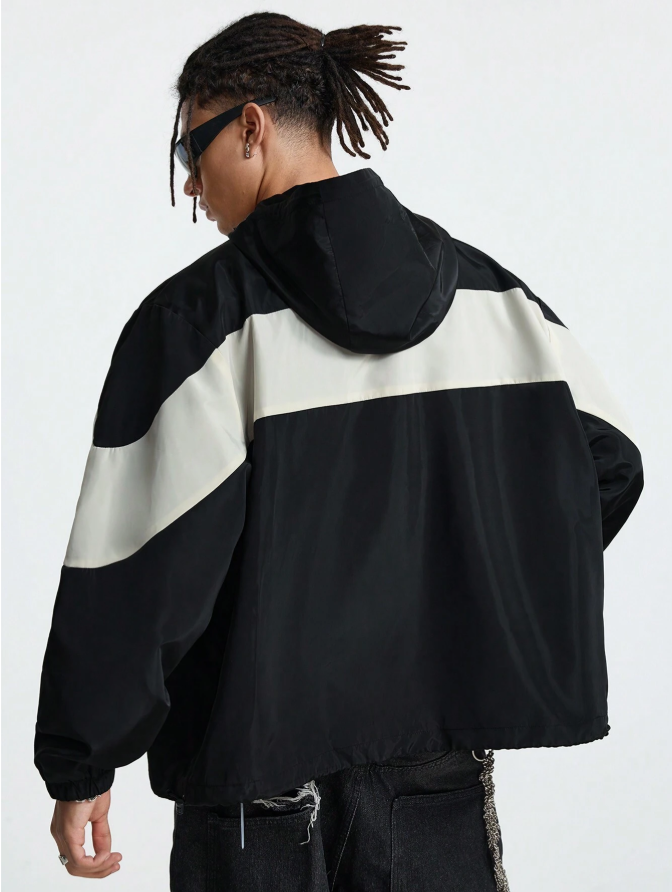 Men's Autumn Letter Print Long Sleeve Drawstring, Hooded, Streetwear Style