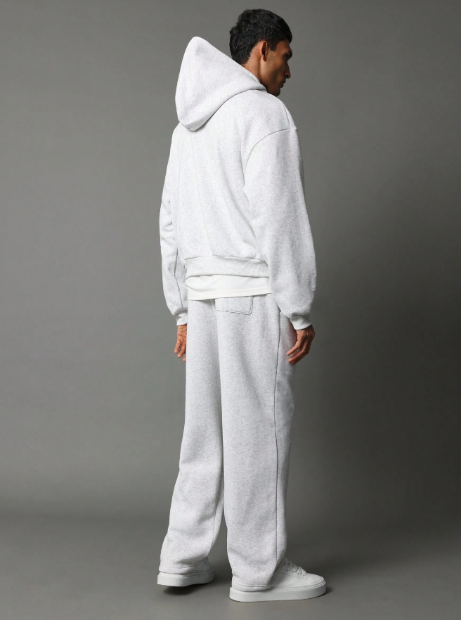 Casual Loungewear Essential Co Ord Tracksuit Overhead Hoodie With Drop Crotch Jogger