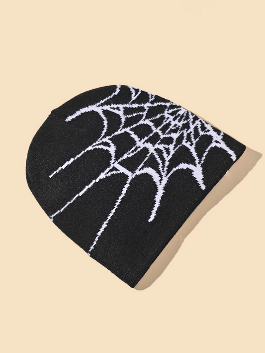 pc Men Spider Web Pattern Fashionable Beanie