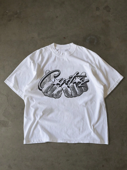 Men's Hip-Hop Fashion Printed White T-Shirt