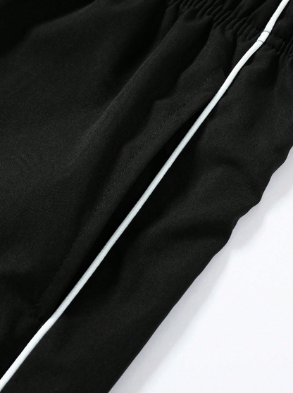 Men's Casual Striped Straight Leg Jogger Pants, Loose Fit