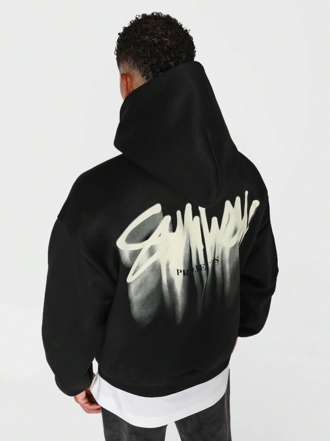 Streetwear Graffiti Print Premium Pullover Hoodie Oversized