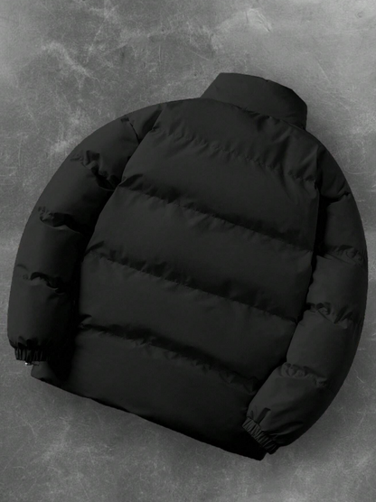 Men's Solid Color Stand Collar Winter Jacket