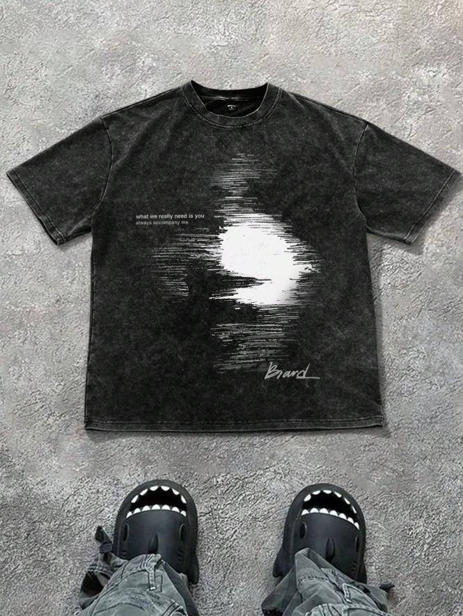 Men's Washed Fried Snowflake Blurred Face