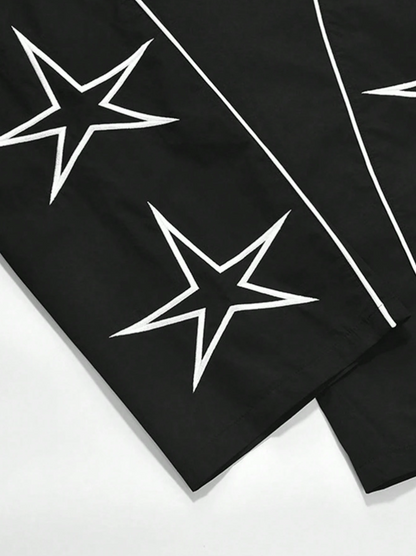  Loose Men's Star Pattern Side Striped Pants