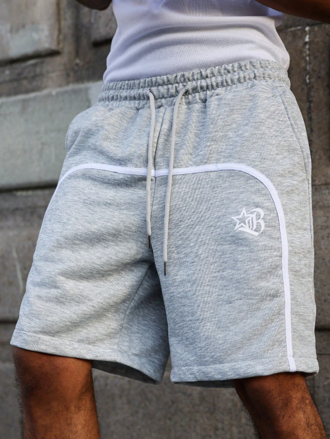 Letter Pattern Print Drawstring Waist Shorts