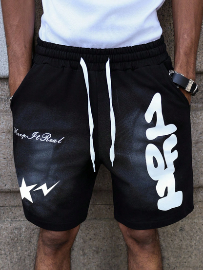 Streetwear Letter Graphic Shorts