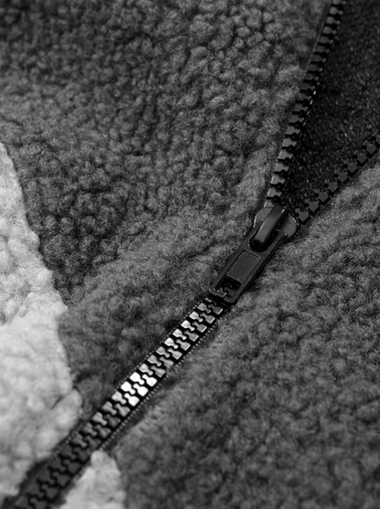 Men's Contrast Color Zip-Up Jacket