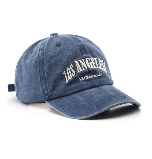 Washed Blue Letter 'los Angeles' Vintage Baseball Cap