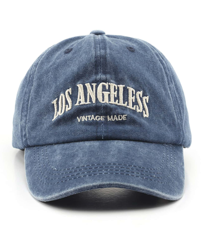 Washed Blue Letter 'los Angeles' Vintage Baseball Cap