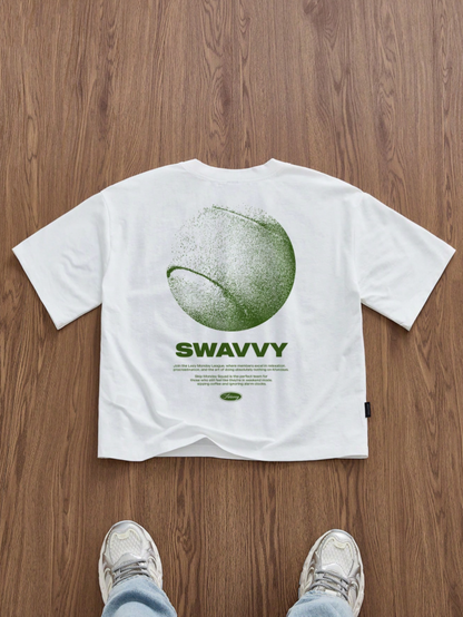 Standard Fit Men's White Boxy Cropped T-Shirt