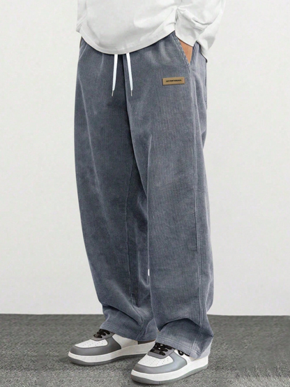 Men's Spring Autumn Casual Straight Leg Pants, Loose Fit And Versatile