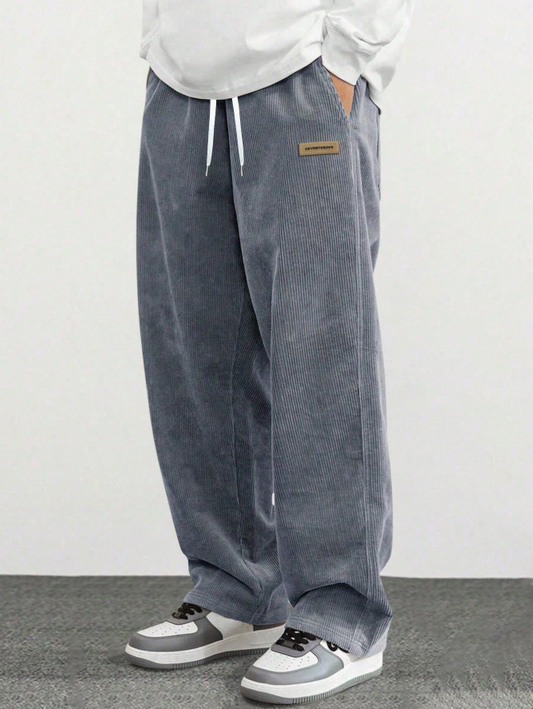Men's Spring Autumn Casual Straight Leg Pants, Loose Fit And Versatile