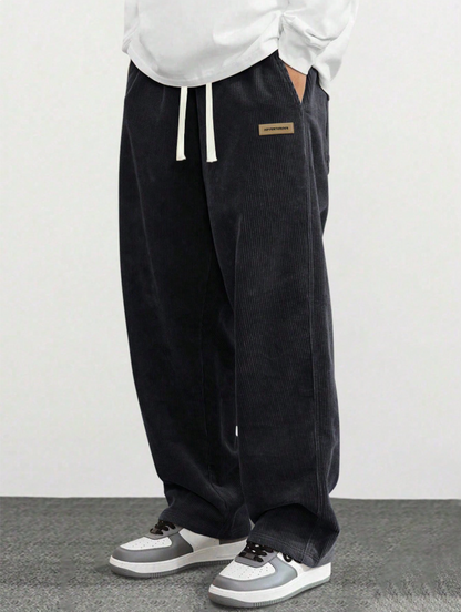 Men's Spring Autumn Casual Straight Leg Pants, Loose Fit And Versatile