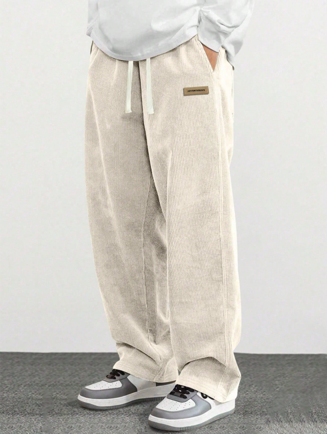 Men's Spring Autumn Casual Straight Leg Pants, Loose Fit And Versatile