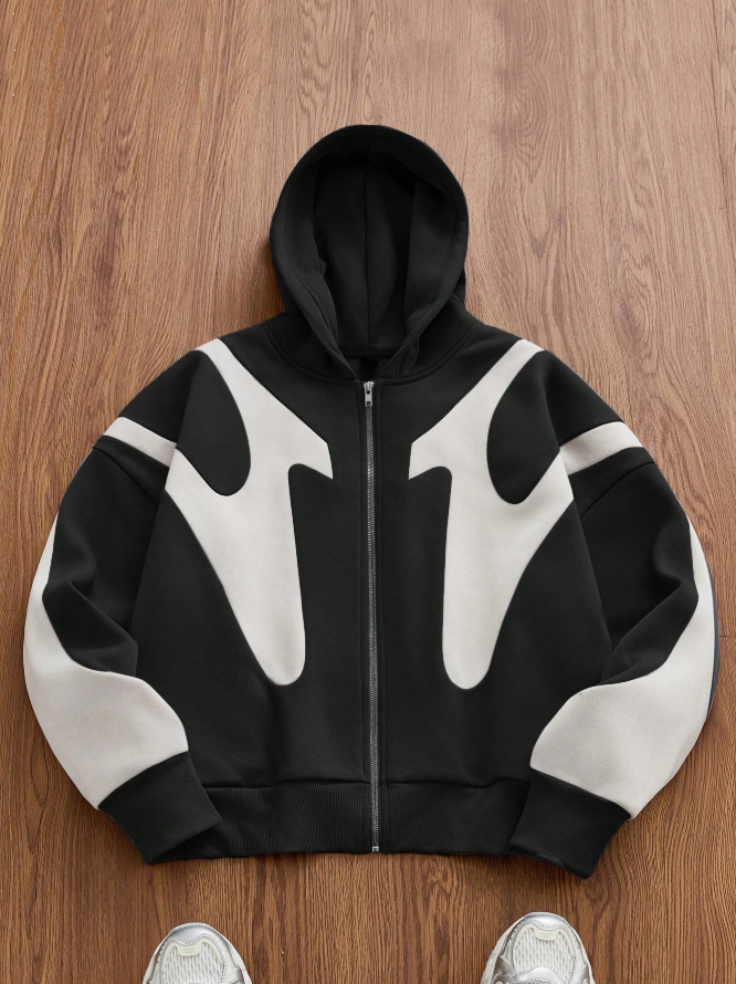 Men's Fashion Casual Knit Loose Fit Long Sleeve Hooded Sweatshirt Sweatshirt