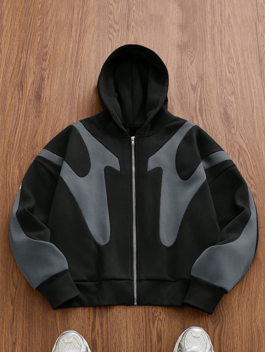 Men's Fashion Casual Knit Loose Fit Long Sleeve Hooded Sweatshirt Sweatshirt